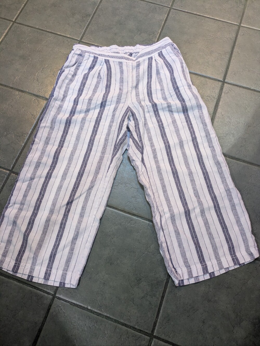 Linen Wide Leg Pants Size L